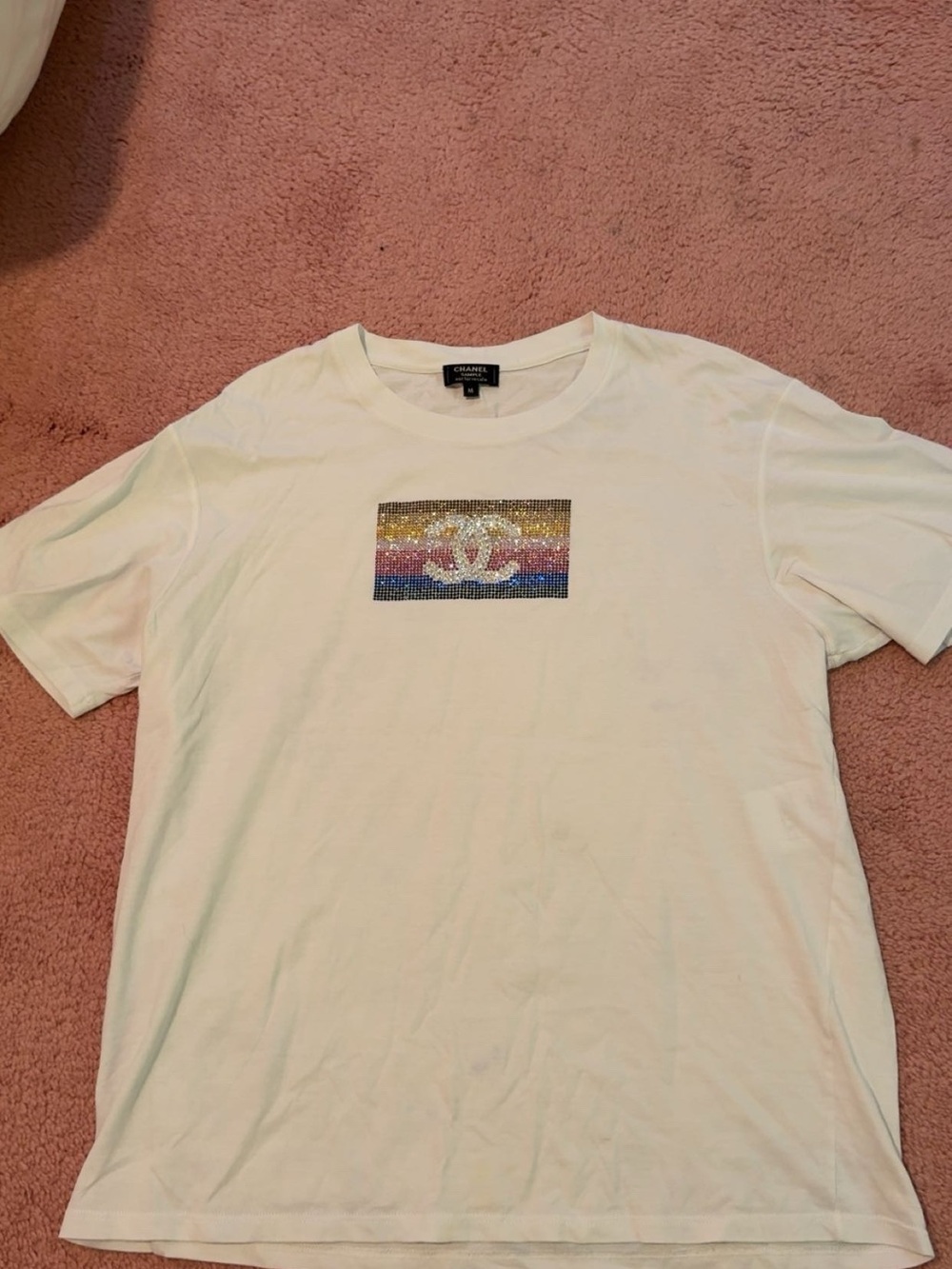 CHANEL rainbow logo tee